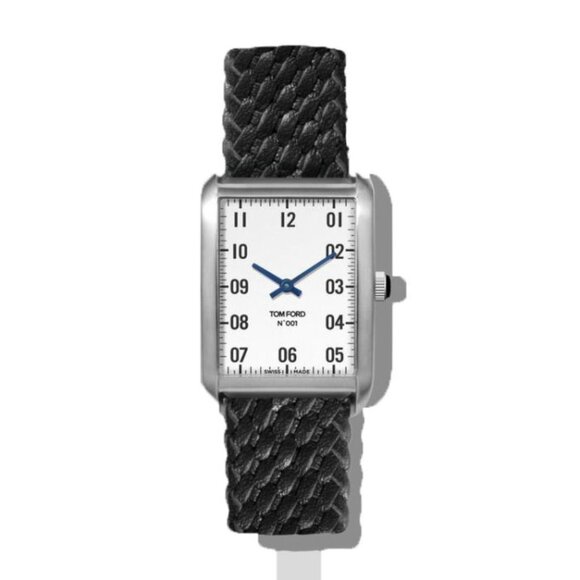 Tom Ford No.001 Watch White Face Black Leather Strap Stainless Steel New Gift - Picture 8 of 8